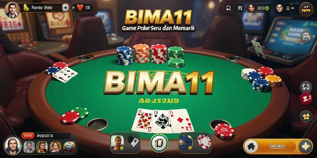 Tampilan gameplay poker yang memukau dan interaktif di BIMA11.