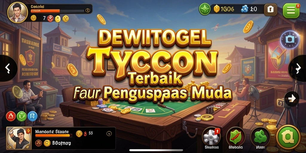 Screenshot gameplay DEWITOGEL menunjukkan keseruan dalam mengelola bisnis Tycoon.