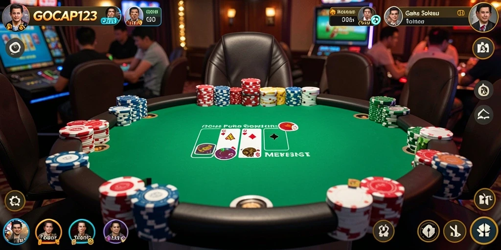 Tampilan gameplay Poker yang menarik dan interaktif di GOCAP123.