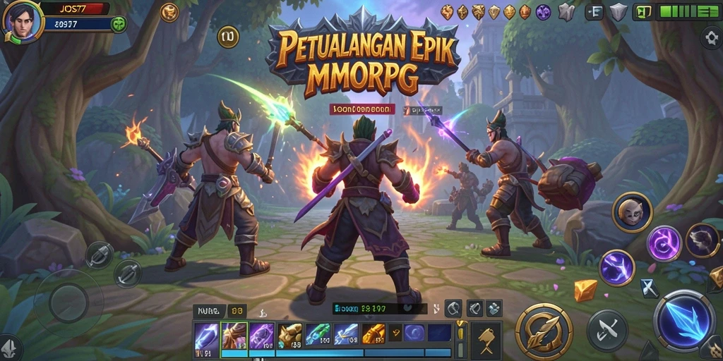 Screenshot gameplay JOS77 menampilkan petualangan seru di dunia MMORPG.