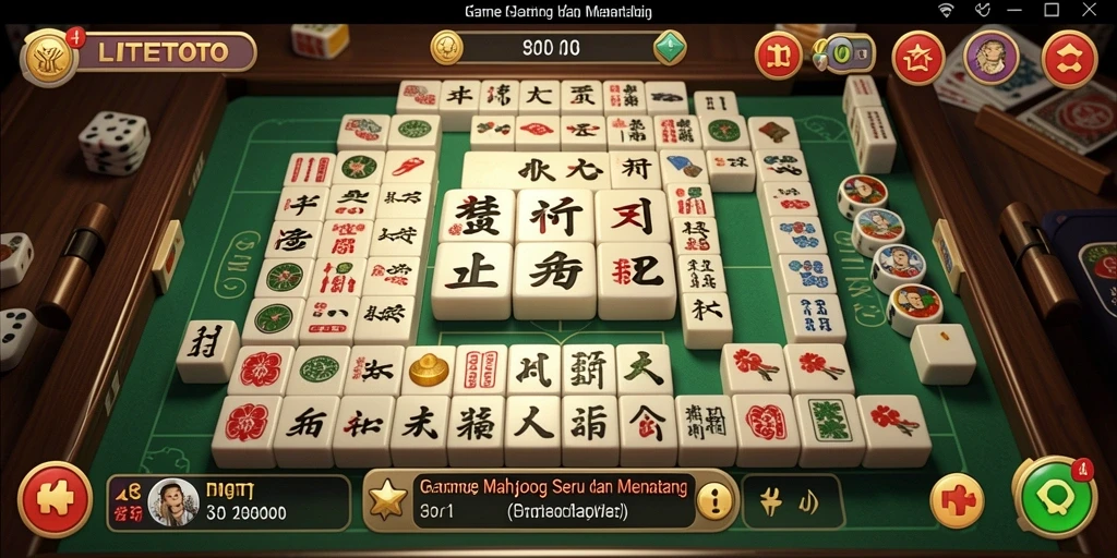 Screenshot permainan LITETOTO menunjukkan gameplay Mahjong yang menantang dan seru.