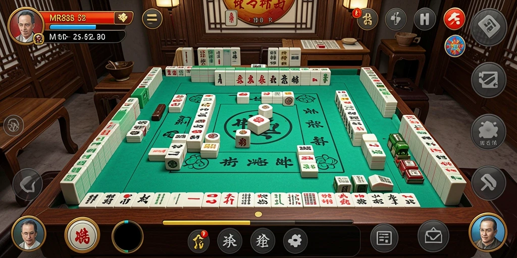 Tampilan gameplay Mahjong yang menarik dan interaktif.