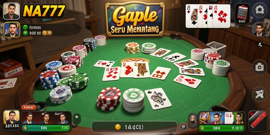 Tampilan gameplay seru dari NA777 saat bermain Gaple.
