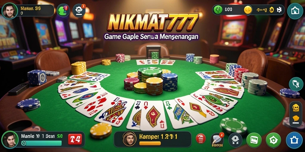 Tampilan gameplay seru NIKMAT777 dalam permainan Gaple.