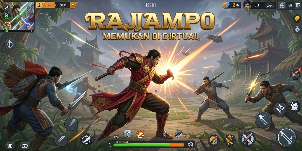 Screenshot gameplay RAJAMPO menampilkan aksi pertarungan yang mendebarkan.