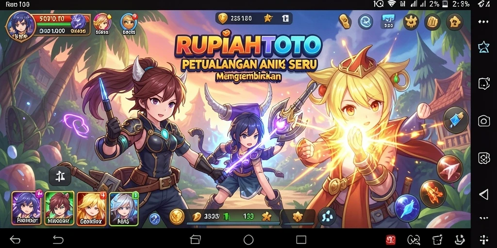 Tangkapan layar gameplay RUPIAHTOTO yang penuh aksi dan karakter anime.