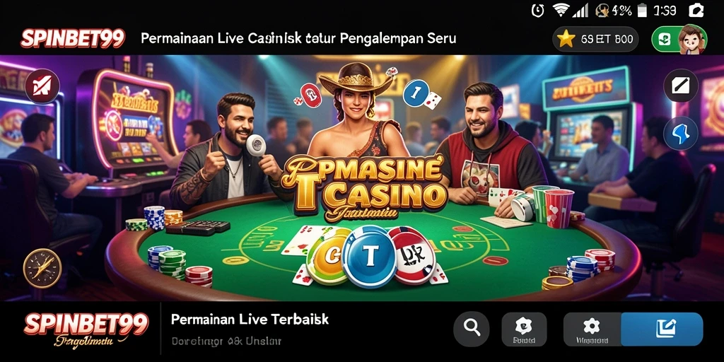 Tampilan menarik dari gameplay Live Casino di SPINBET99.