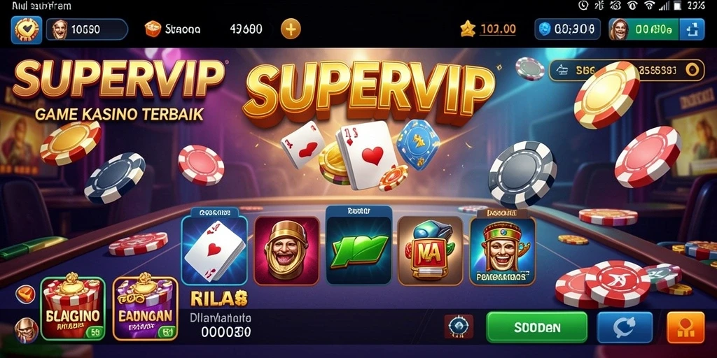 Tampilan gameplay menarik di SUPERVIP dengan berbagai permainan kasino.