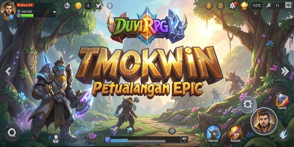 Screenshot gameplay TMOKWIN menampilkan karakter beraksi dalam pertempuran epik.